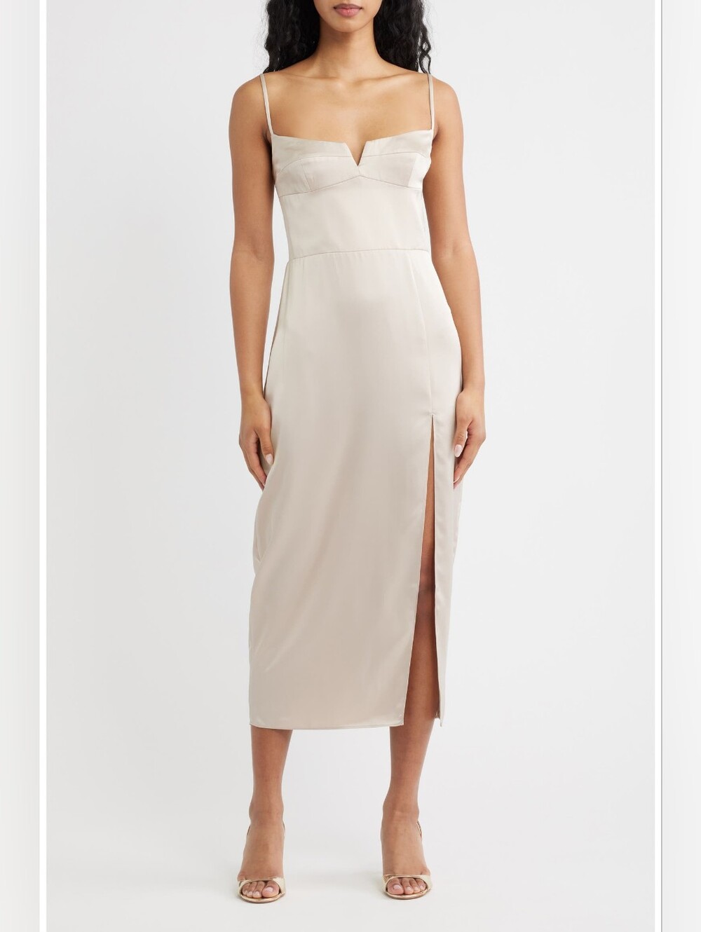 NWT Amanda Uprichard "Lyra" Structured Bustier Bodice Satin Pencil Dress -Sz Med - Picture 3 of 6